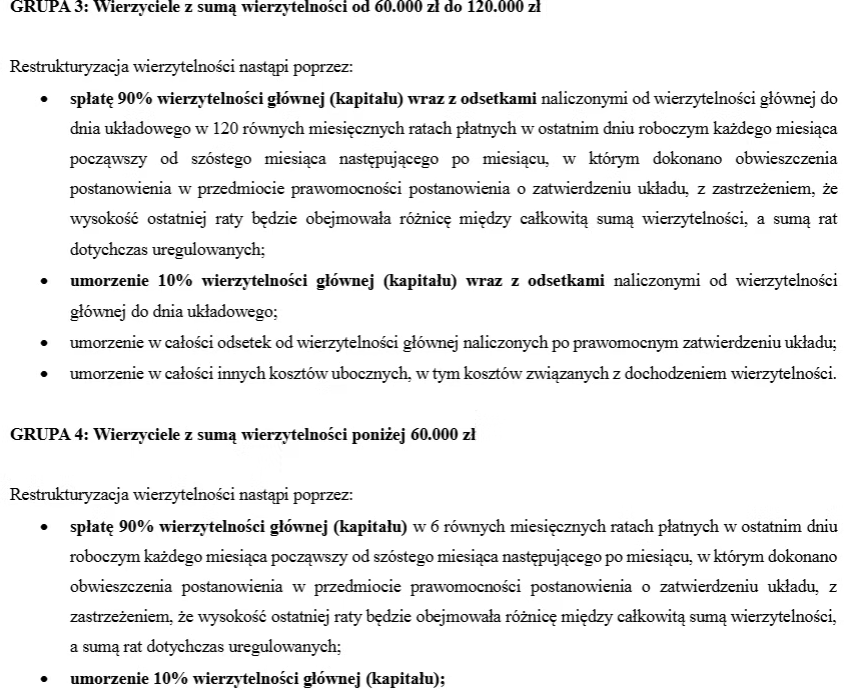 Skan dokumentu sądowego w sprawie restrukturyzacji - strona 3